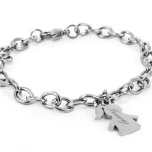 Bracelet chainette petite FILLE Acier inoxydable à personnaliser - Bijoux  de Mode