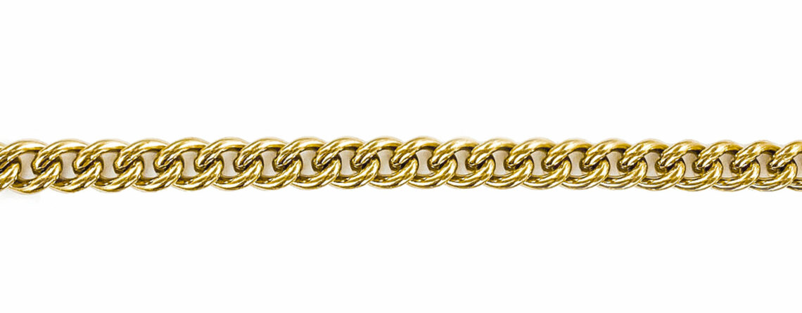 Bracelet maille gourmette en acier 6 mm